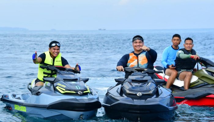 Dari Pantai Mutiara ke Nusa Keramba, Menpora dan KASAL Jelajahi Laut dengan Jet Ski