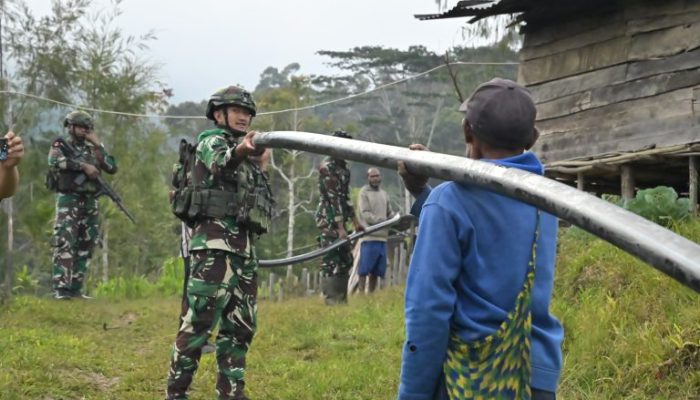 Kemhan RI Bangun Jalur Air Bersih di Papua Pegunungan, Wujudkan Pertahanan Rakyat yang Sejahtera