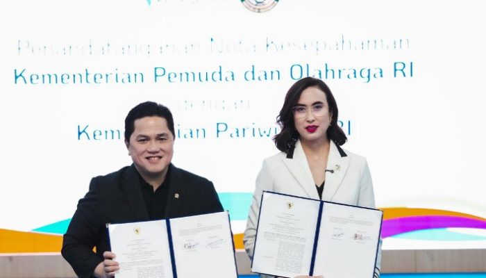Indonesia Bersinar di SEA Games 2025, Erick Thohir dan Widiyanti Teken MoU